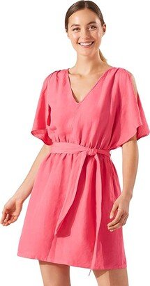 St. Lucia Split Shoulder Dress Cover-Up (Coral Coast) Women's Swimwear