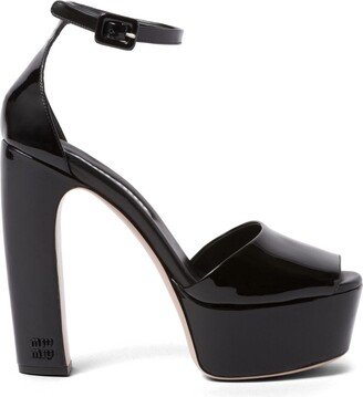 Patent-Leather Platform Sandals