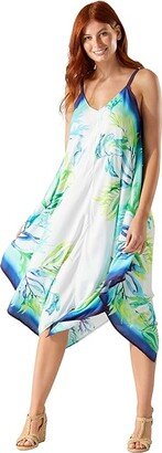 Island Cays Seafronds Engineered Scarf Dress (White) Women's Swimwear