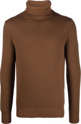 Roll-Neck Rib-Trimmed Jumper-AE