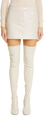 Coated Stretch Cotton Miniskirt