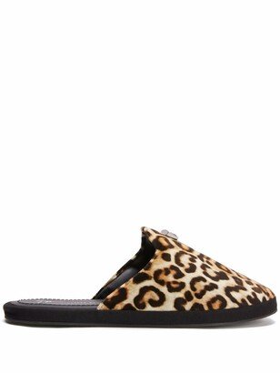 Leopard-Print Slip-On Slippers