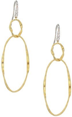 Marrakech Onde 18K Yellow Gold & Diamond Coil Double-Drop Hoop Earrings