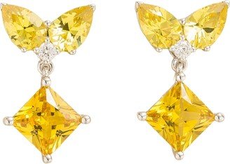 Juvetti Amore White Gold Earrings Yellow Sapphire & Diamond