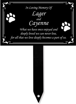 Memorial Plaque Stake, Pet Paw Sturdy Metal Grave Marker, Remembrance in Multiple Colors, Outdoor, Indoor Personalized Plate