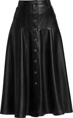 Veena Vegan Leather Midi-Skirt