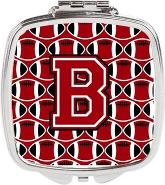 CJ1073-BSCM Letter B Football Red, Black & White Compact Mirror