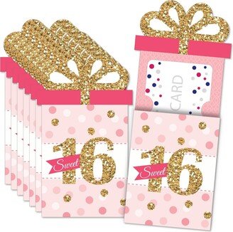 Big Dot Of Happiness Sweet 16 - 16th Birthday Party Money & Nifty Gifty Card Holders - Set of 8