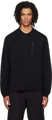 Black Fusion Knit Polo