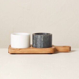 Salt & Pepper Marble Pinch Pot Set Gray/White