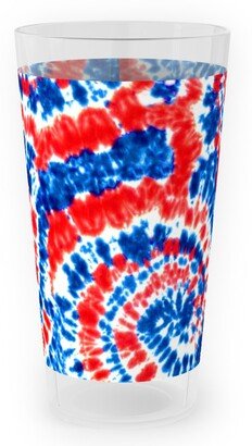 Outdoor Pint Glasses: Tie Dye - Red White And Blue Outdoor Pint Glass, Multicolor