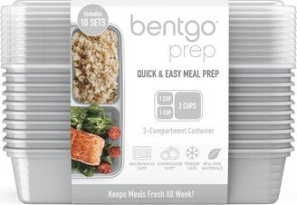 BentGo 3-Compartment Prep Container Silver Pkg/10