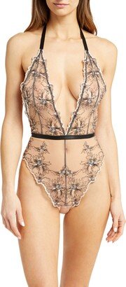 Lace Halter Thong Teddy
