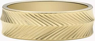 Harlow Linear Texture Gold-Tone Stainless Steel Band Ring JF04118710