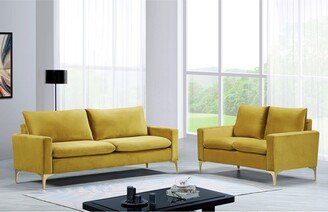 Macus Velvet 2 Piece Living Room set Sofa and Loveseat