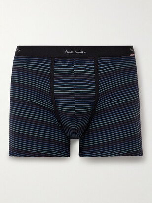 Wayne Long-Length Striped Stretch-Organic Cotton Boxer Briefs