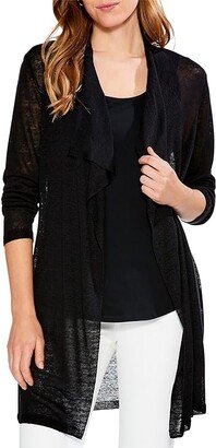 Featherweight Drape Cardigan (Black Onyx) Women's Clothing