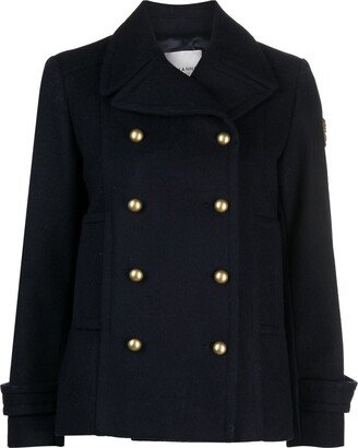 ERMANNO FIRENZE Double-Breasted Spread-Collar Peacoat