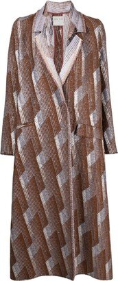 Graphic-Print Maxi Coat