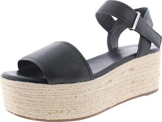 Ben Womens Leather Open Toe Espadrilles