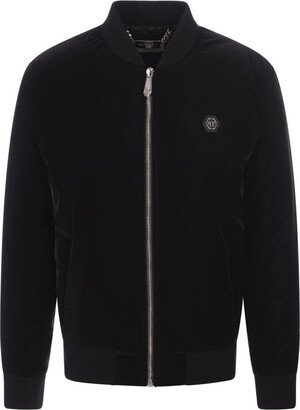 Nylon Bomber Jacket With PP Hexagon