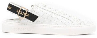 Crocodile-Effect Leather Sneakers-AA