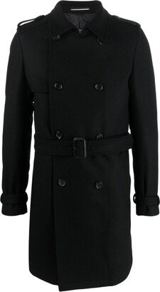 Double-Breasted Belted Coat-AT