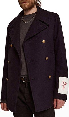 Men's Double-Breasted Compact Peacoat