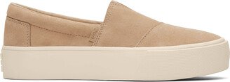 Natural Suede Fenix Platform Slip-On Sneaker Shoes