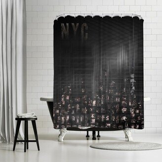 71 x 74 Shower Curtain, Modern Art New York City Skylines by Melanie Viola