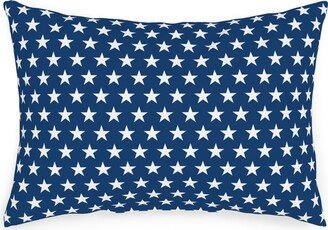 Outdoor Pillows: Stars On Blue Outdoor Pillow, 14X20, Single Sided, Blue