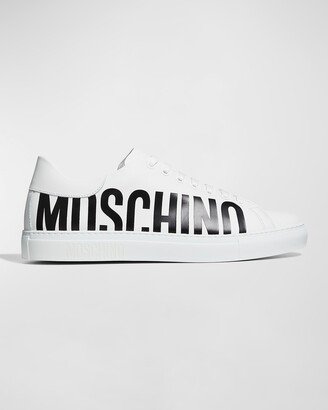 Men's Low-Top Leather Logo Sneakers