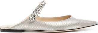 Bing metallic-finish flat mules