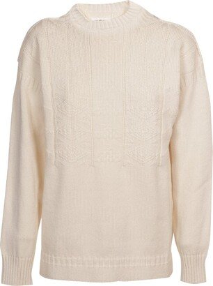 Panelled Knitted Crewneck Jumper