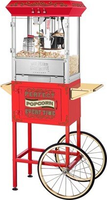 Great Northern Popcorn 10 oz. Perfect Popcorn Machine - Electric Countertop Popcorn Maker and Cart - Red