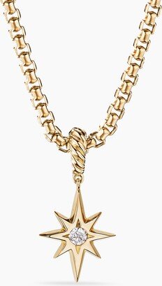 North Star Birthstone Amulet in 18K Yellow Gold with Center Diamond Women's