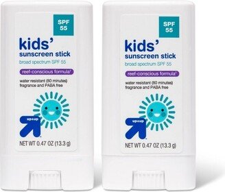 Kid's Sport Sunscreen Stick - SPF 55 - 0.47oz/2pk - up & up™