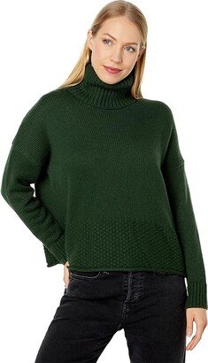 Corsica Stitch Mix Turtleneck (Deep Forest) Women's Clothing