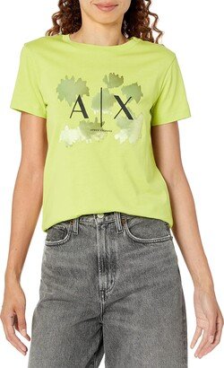 A|X Armani Exchange Women's Crew Neck Reg Fit Summer Print T-Shirt