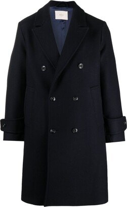 Peak-Lapels Virgin Wool Double-Breasted Coat