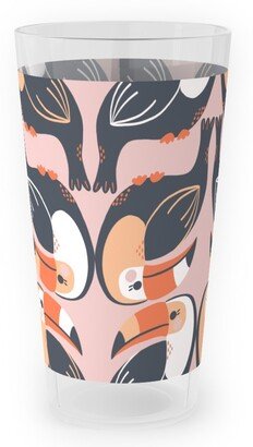 Outdoor Pint Glasses: Toucan Stack - Pink Outdoor Pint Glass, Pink