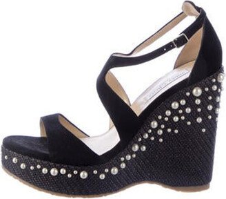 Suede Beaded Accents Espadrilles
