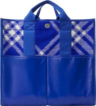 Extra Large Wool Check Shopper Tote