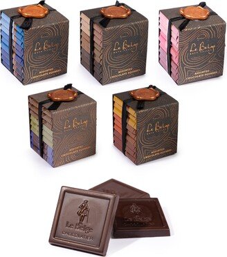 Le Belge Chocolatier Classic Squares Collection 5 Stacks of Deluxe Squares Set, 45 Pieces