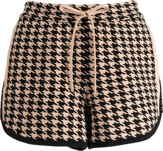 Liberty houndstooth-pattern knitted shorts