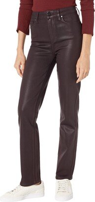 Women's Cindy high Rise Straight Leg in Black Cherry Luxe Coating