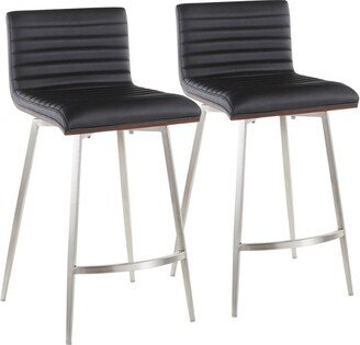 Set of 2 Mason Contemporary Swivel Counter Height Barstools