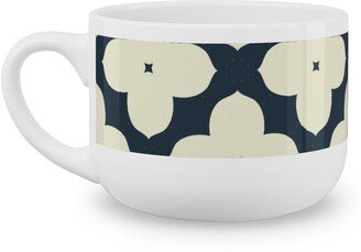 Mugs: Bunchberry - Black Latte Mug, White, 25Oz, Blue