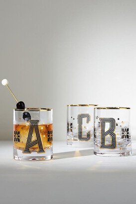 Bistro Tile Monogram Old Fashioned Glass-AA