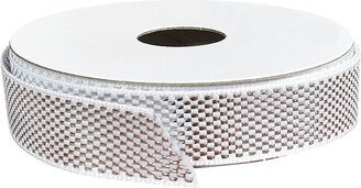 Ribbon White w/ Silver Stitching